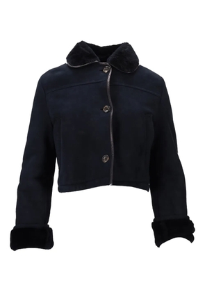 La-Rose long-sleeve leather jacket - Blue