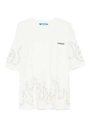 BARROW crystal-embellished short-sleeve T-shirt - White