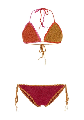 Rose Carmine crochet triangle bikini - Orange