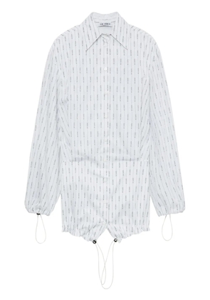 The Attico pinstriped cotton mini shirtdress - White