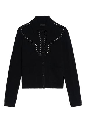 Zadig&Voltaire stud-embellished crew-neck cardigan - Black