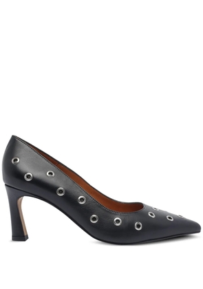 ANGEL ALARCON 75mm pointed-toe eyelet pumps - Black