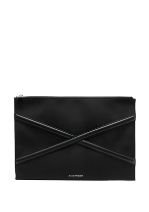 Alexander McQueen Harness logo-print clutch bag - Black