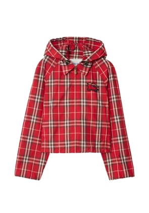 Burberry check hooded jacket - Red