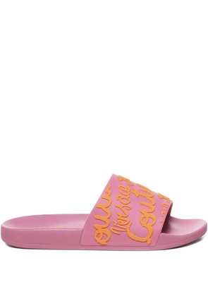 Versace Jeans Couture logo-detail slides - Pink