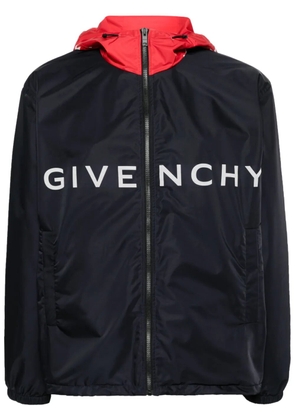 Givenchy logo-print hooded jacket - Blue