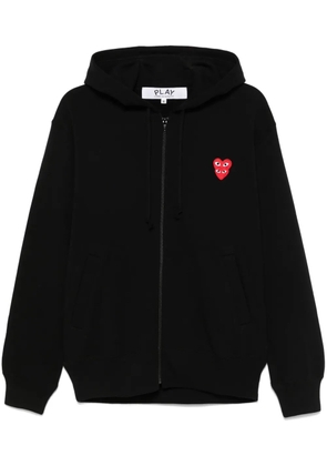 Comme Des Garçons Play double heart-patch hoodie - Black