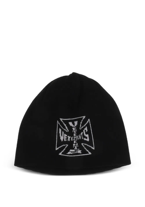 VETEMENTS logo beanie hat - Black
