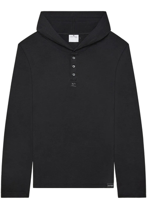 Courrèges fine-knit wool hoodie - Black