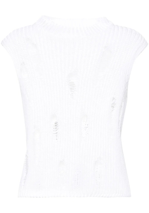 Gauchère distressed cotton vest - White