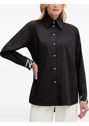 Karl Lagerfeld embroidered-cuff shirt - Black