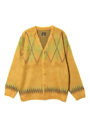 Needles argyle buttoned cardigan - Yellow