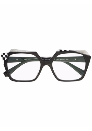 Alain Mikli check-detail angular square glasses - Black