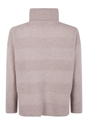 D.Exterior roll-neck sequin-detailed sweater - Neutrals