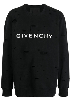 Givenchy logo-print distressed sweatshirt - Black