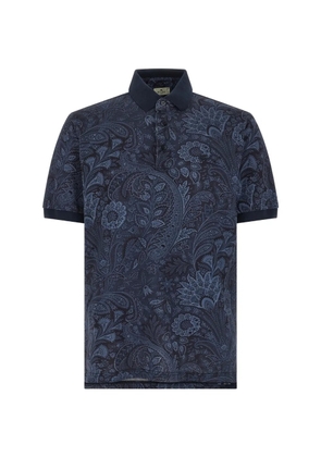 ETRO arnica paisley pegaso polo shirt - Blue