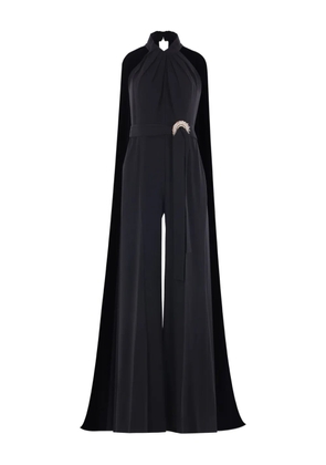 Elie Saab draped-back jewel-buckle jumpsuit - Black