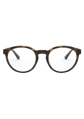 Emporio Armani tortoiseshell round-frame glasses - Brown