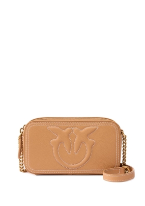 PINKO Carrie logo-embossed cross body bag - Brown