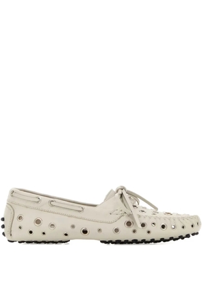 Gimaguas eyelets boat shoes - White