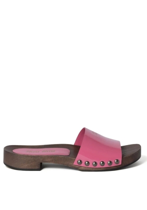 Miu Miu logo-print slides - Pink
