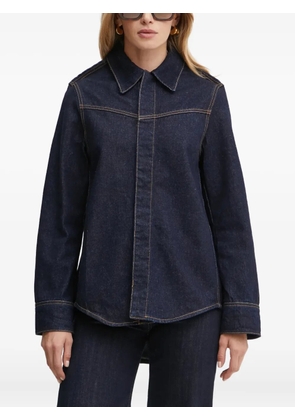 Victoria Beckham point-collar long-sleeve shirt - Blue