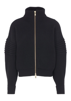 CFCL ribbed-detail zip-up jacket - Black