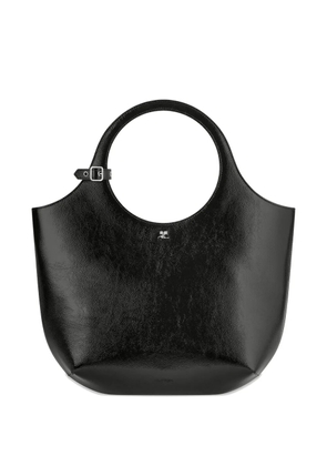 Courrèges medium Holy circular-handle leather tote bag - Black