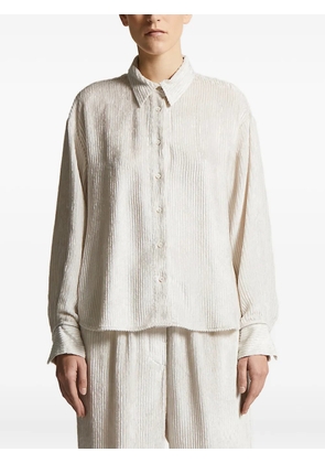 Peserico ribbed-texture button-down shirt - White