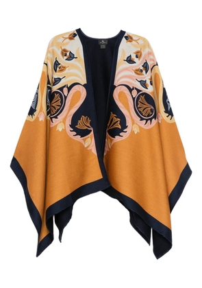 ETRO floral-print cape - Orange