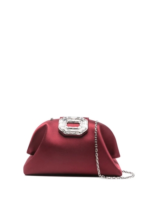 Amina Muaddi Camelia crystal-buckle clutch bag - Grey