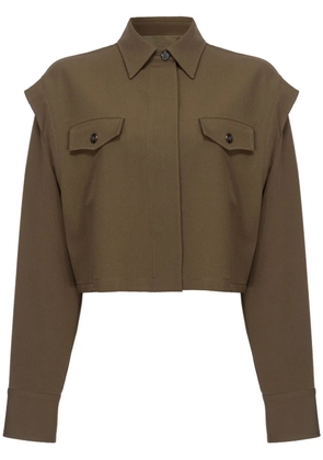 PINKO Fioriera cropped shirt - Brown
