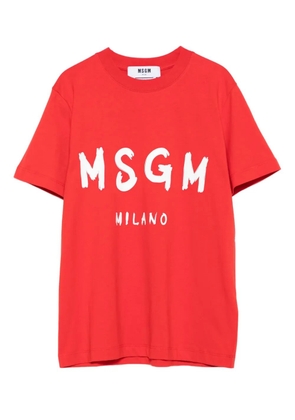 MSGM logo-print cotton T-shirt - Red