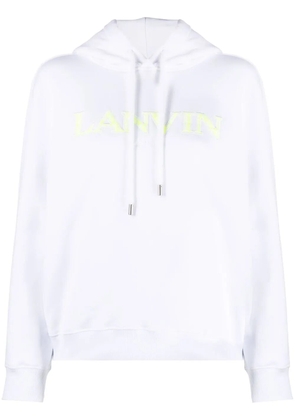 Lanvin embroidered-logo cotton hoodie - White
