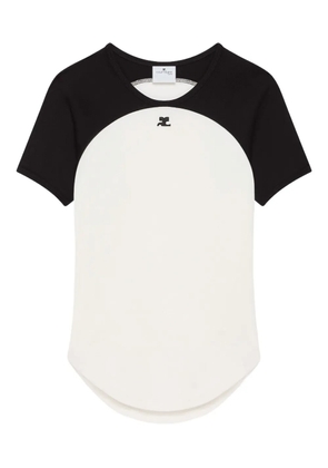 Courrèges Circle Contrast raglan-sleeve T-shirt - White