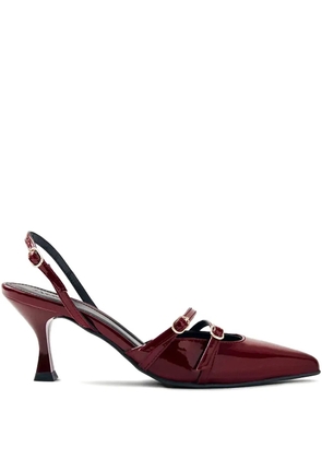 ALOHAS 75mm leather heeled pumps - Red