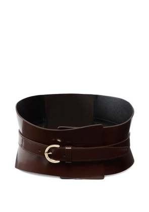 PINKO patent leather buckle belt - Brown
