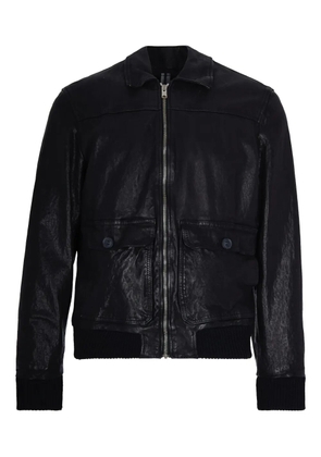 D-FOUR zip-up leather jacket - Black