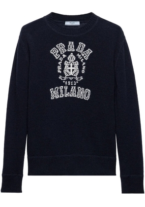 Prada logo-intarsia sweater - Blue