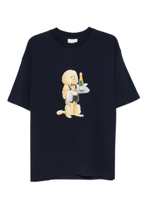 Drôle De Monsieur poodle-print T-shirt - Blue