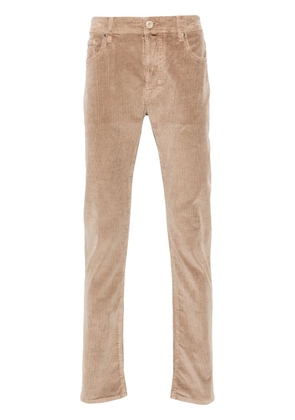 Jacob Cohën logo-embroidered corduroy trousers - Neutrals