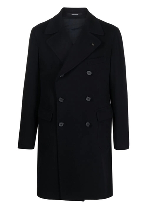 Tagliatore brooch notched-collar double-breasted coat - Blue
