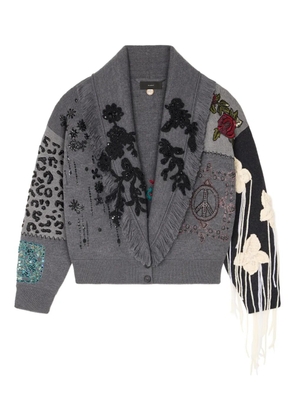 Alanui Midnight in Manhattan embellished fringed cardigan - Grey