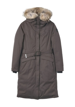 NOBIS faux-fur hooded belted coat - Grey