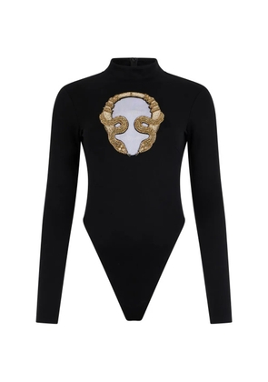 Roberto Cavalli embroidered long-sleeve top - Black