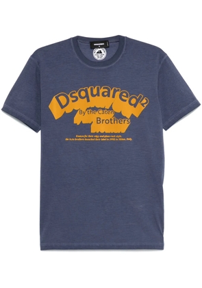 DSQUARED2 flocked logo T-shirt - Blue