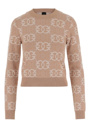 PINKO Love Birds-print crew-neck sweater