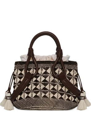 Johanna Ortiz mini Fluid Grace geometric-pattern tote bag - Brown