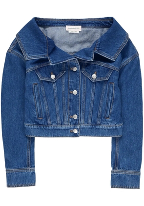 Alexander McQueen cropped denim jacket - Blue