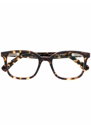 Peter And May tortoiseshell-effect square-frame glasses - Brown